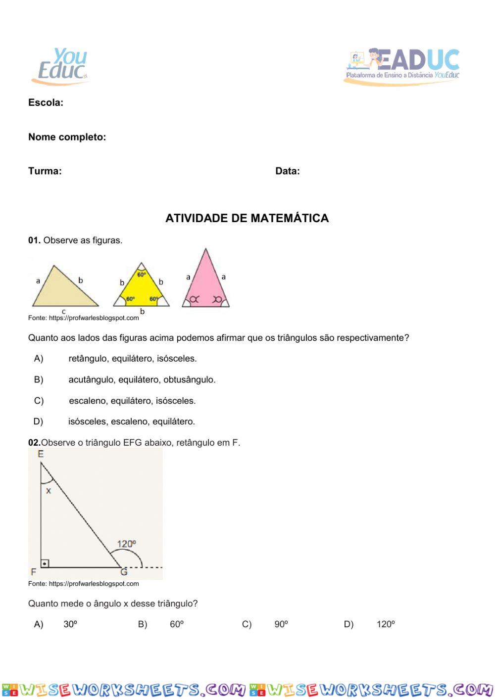 Propriedades dos triângulos