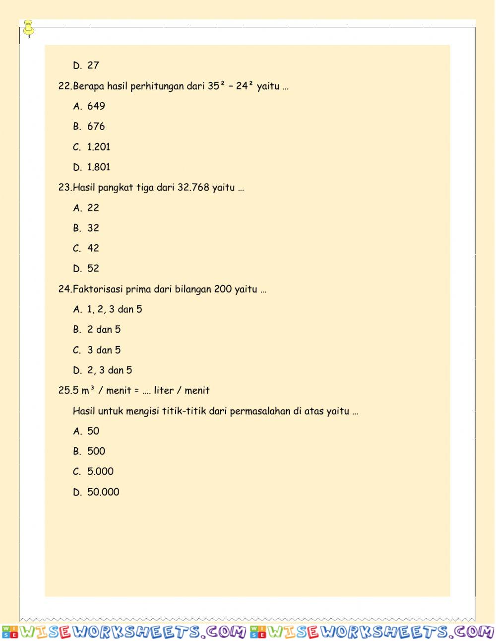 worksheet