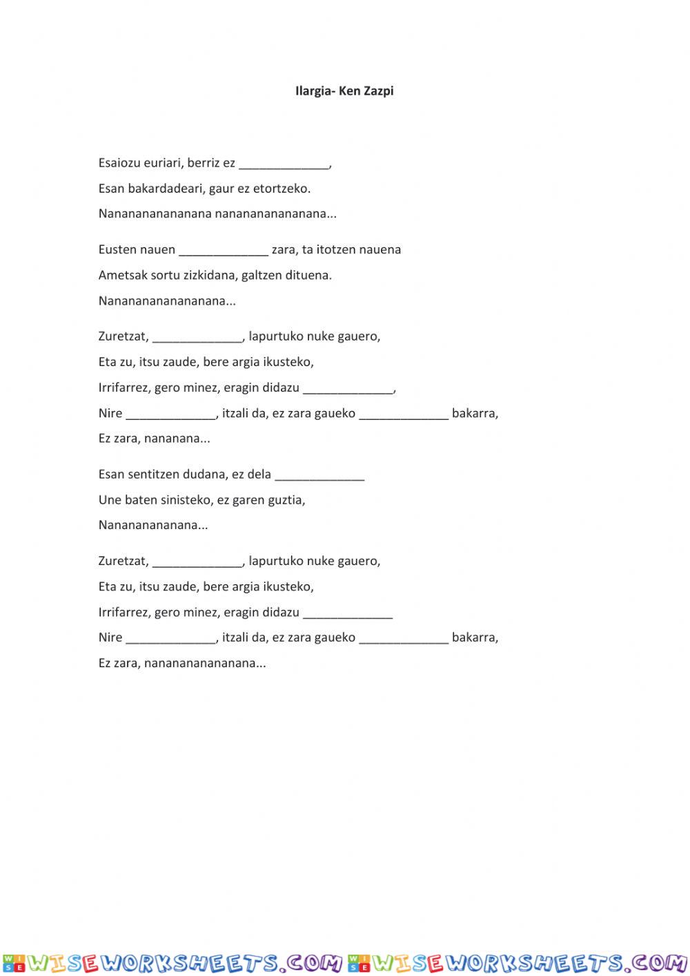 worksheet