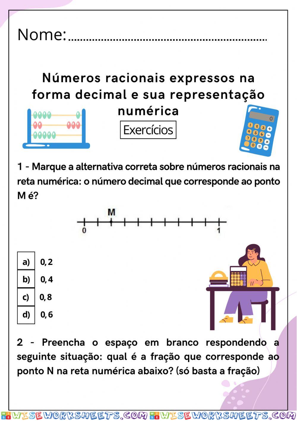 Representação de formas decimais