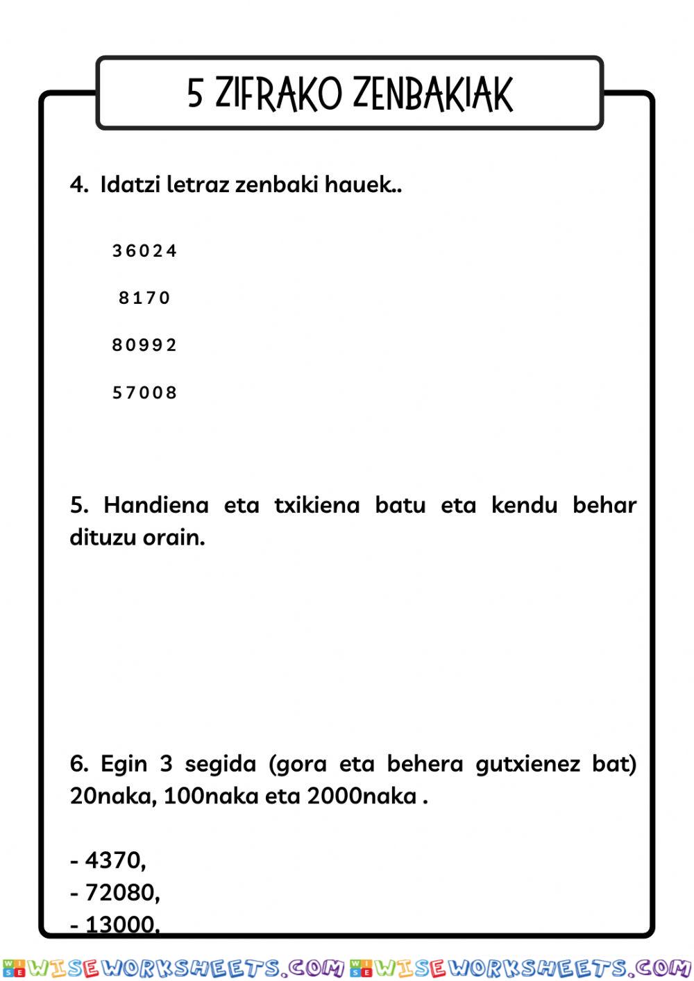 worksheet