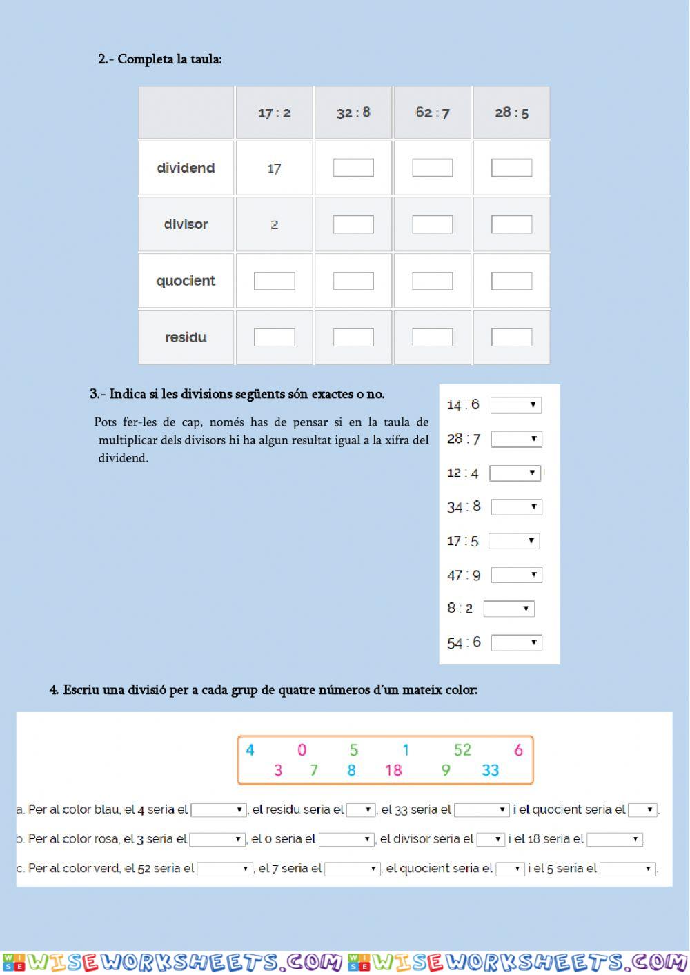 worksheet