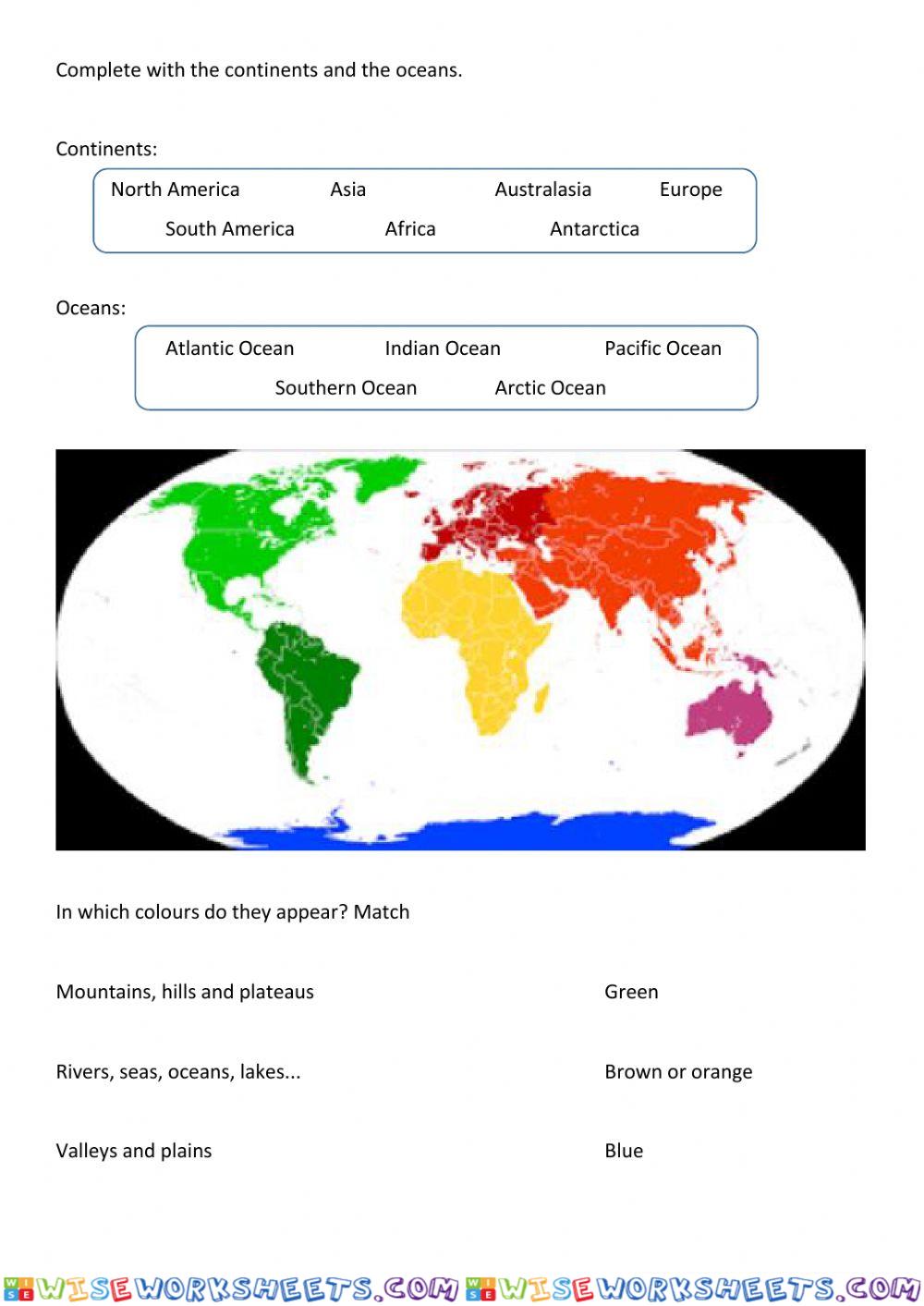 Oceans and seven continents