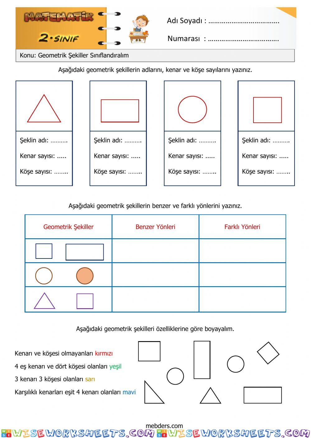 Geometrik cisimleri sıralayalım