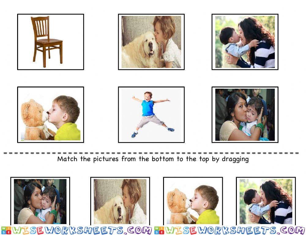 Match the images of kissing