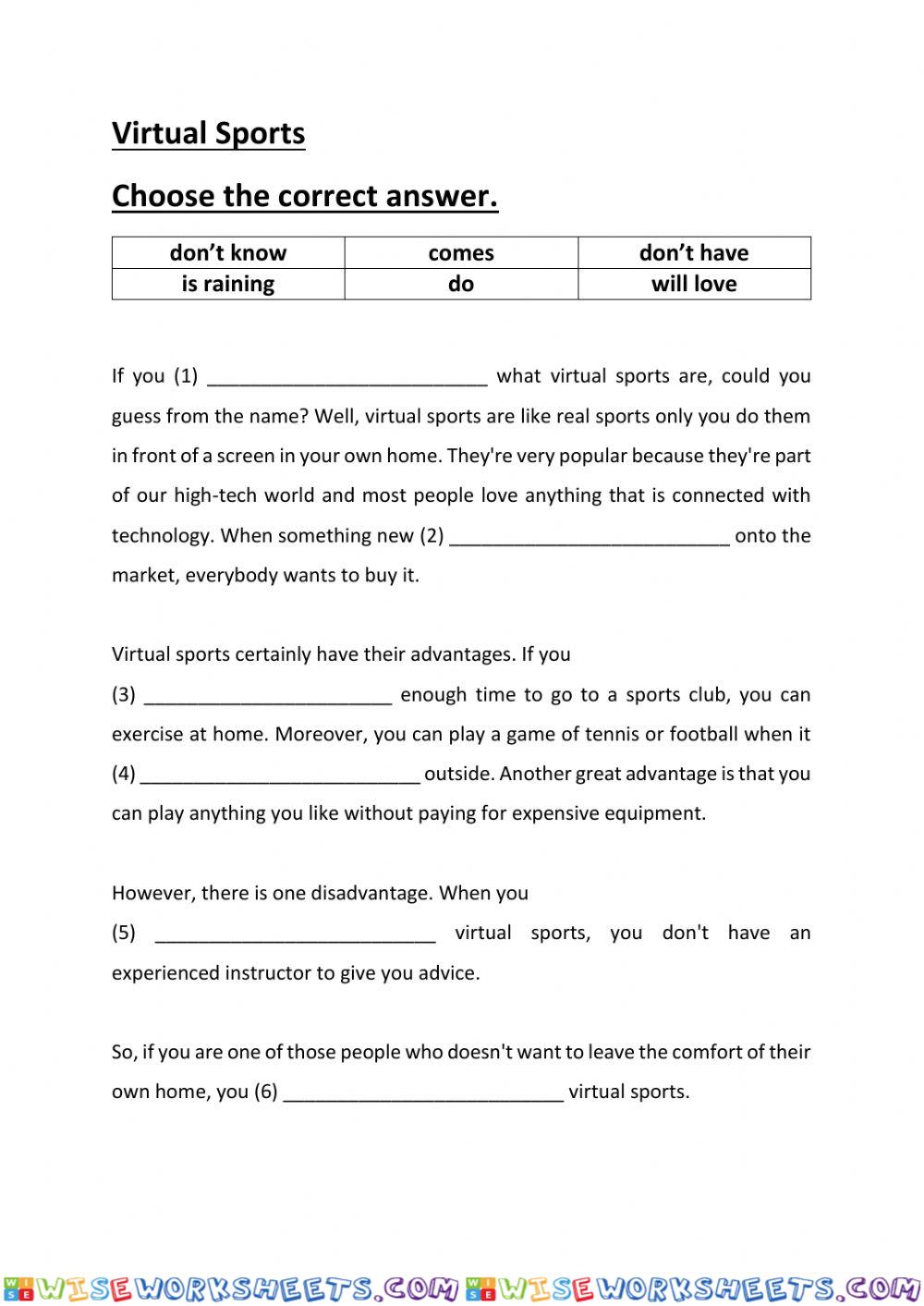 Virtual sports