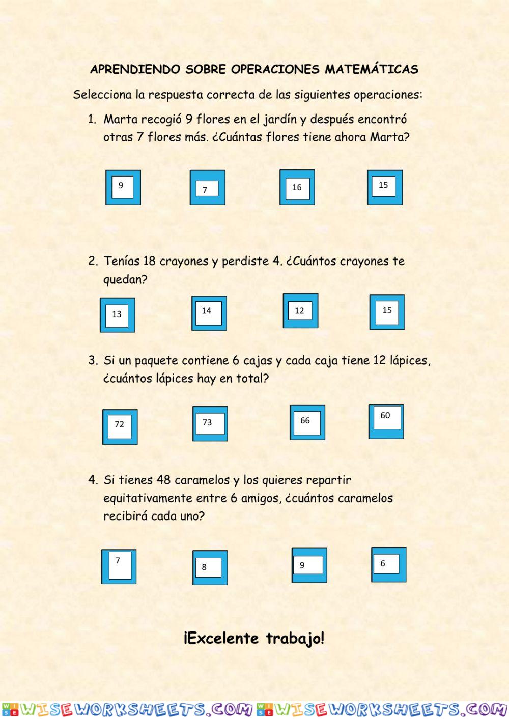 Operaciones matemáticas