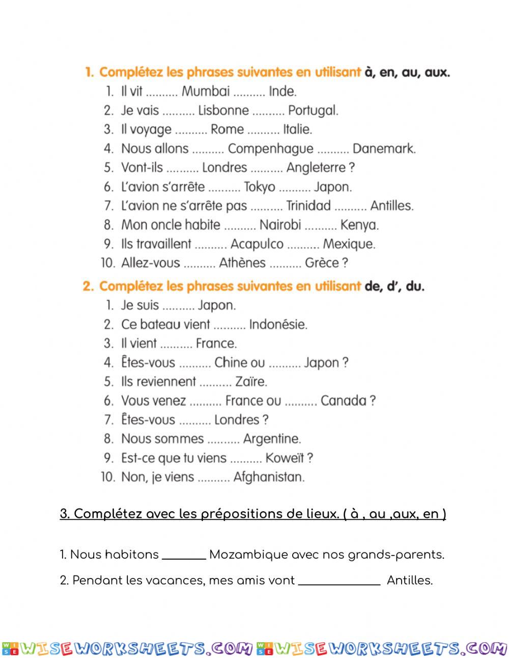 Les Prepositions
