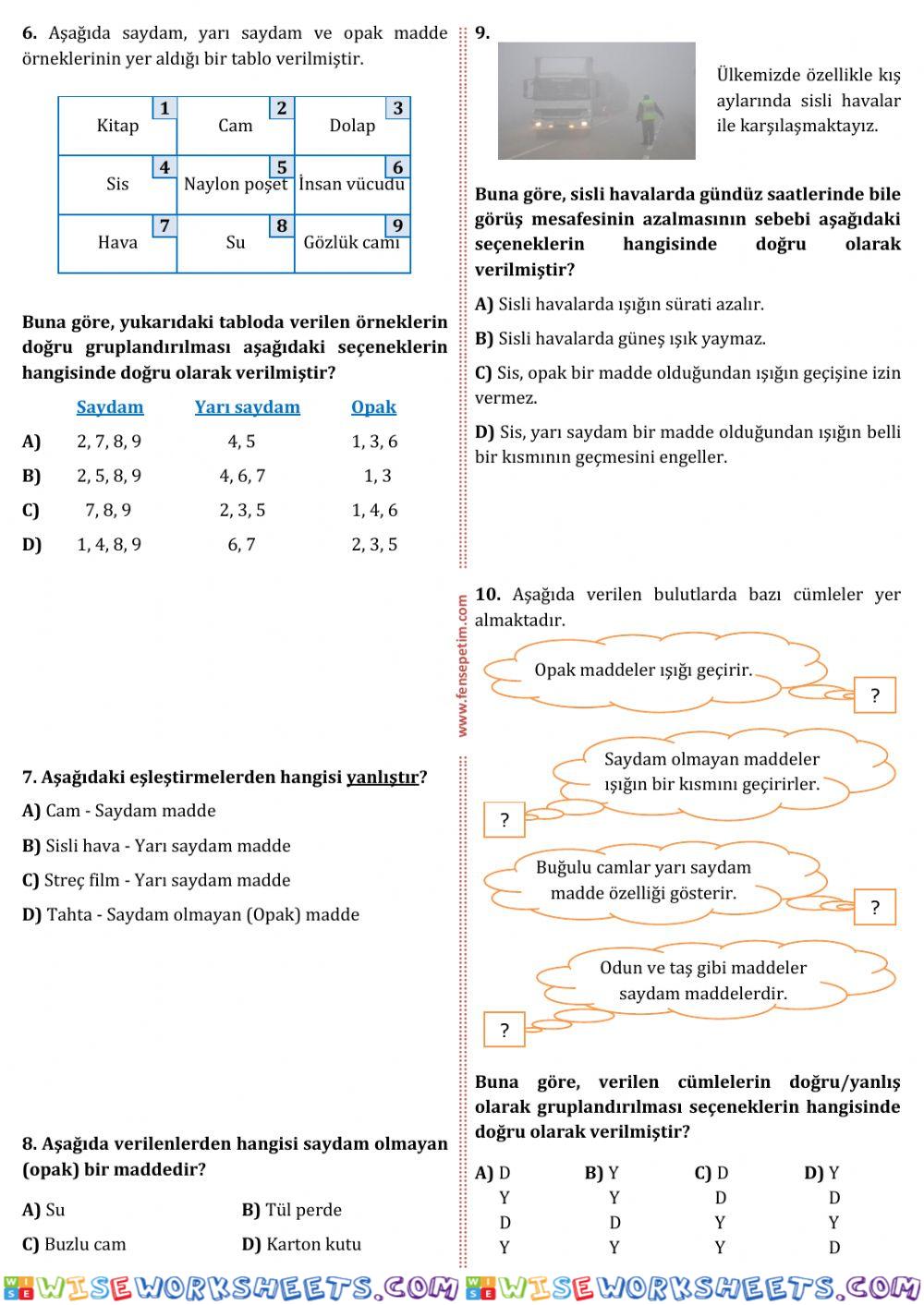 worksheet