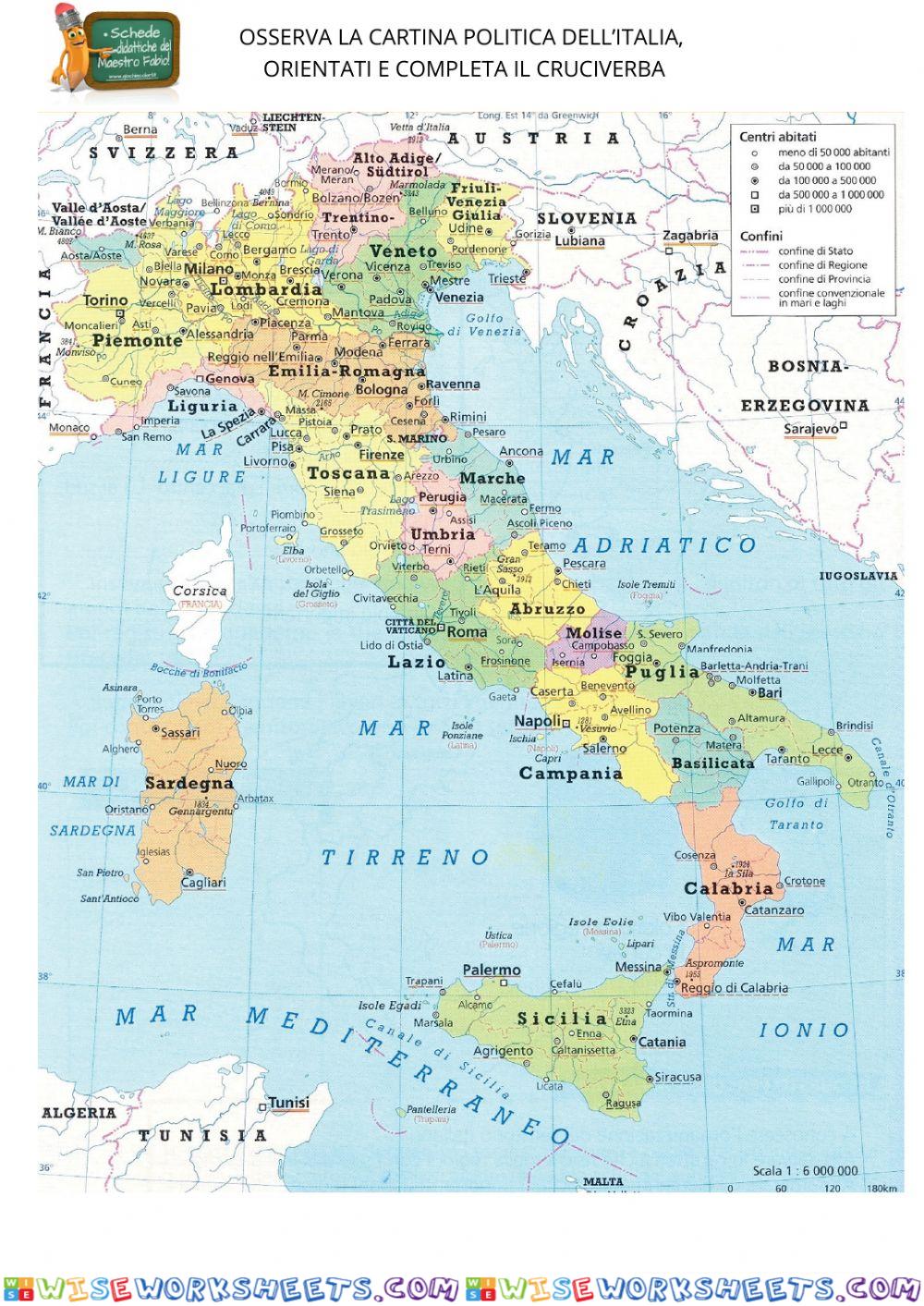 Cruciverba delle regioni italiane