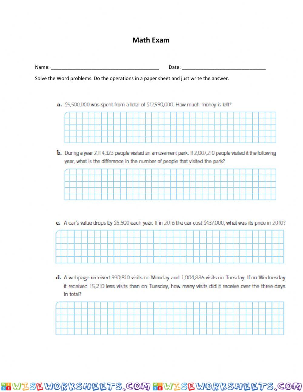Math Exam 1st Partial