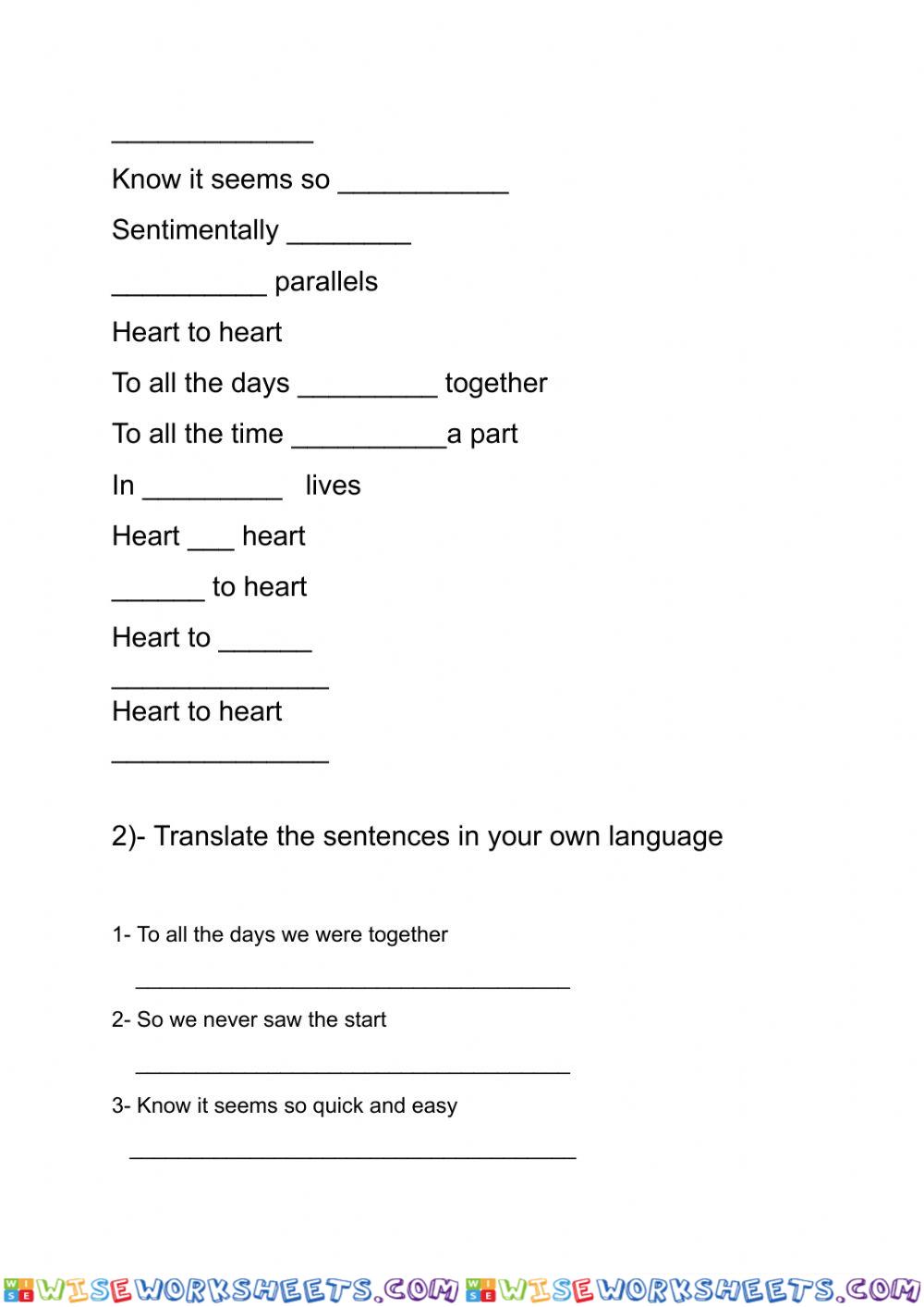 worksheet