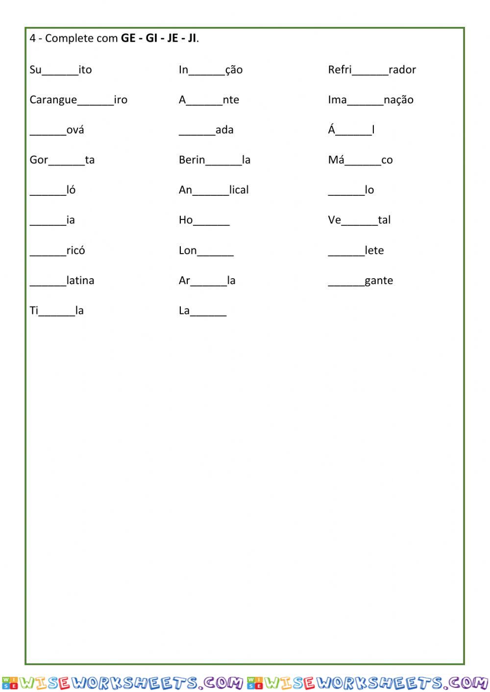 worksheet