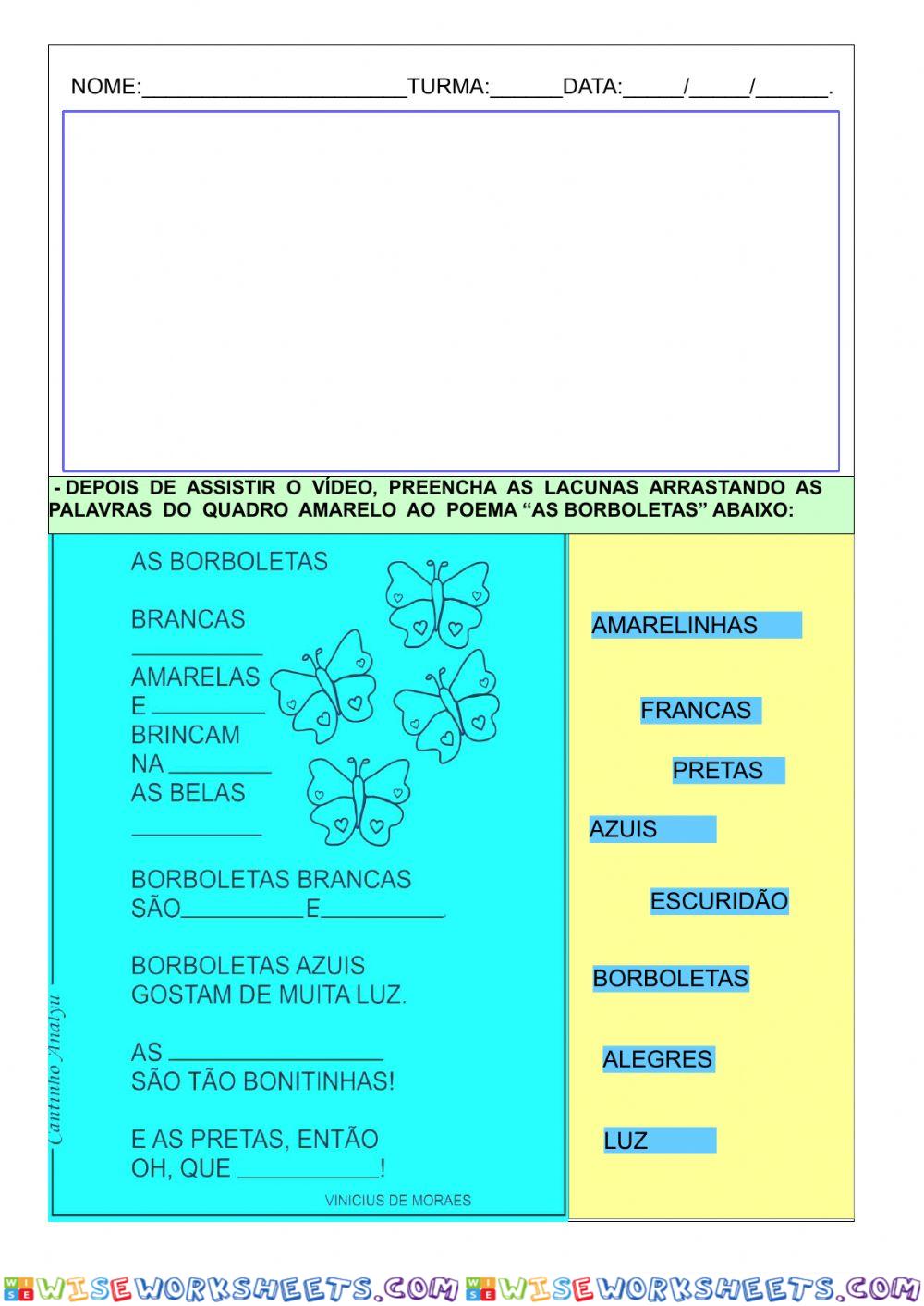 Poemas --As Borboletas-- Vinicius de Moraes