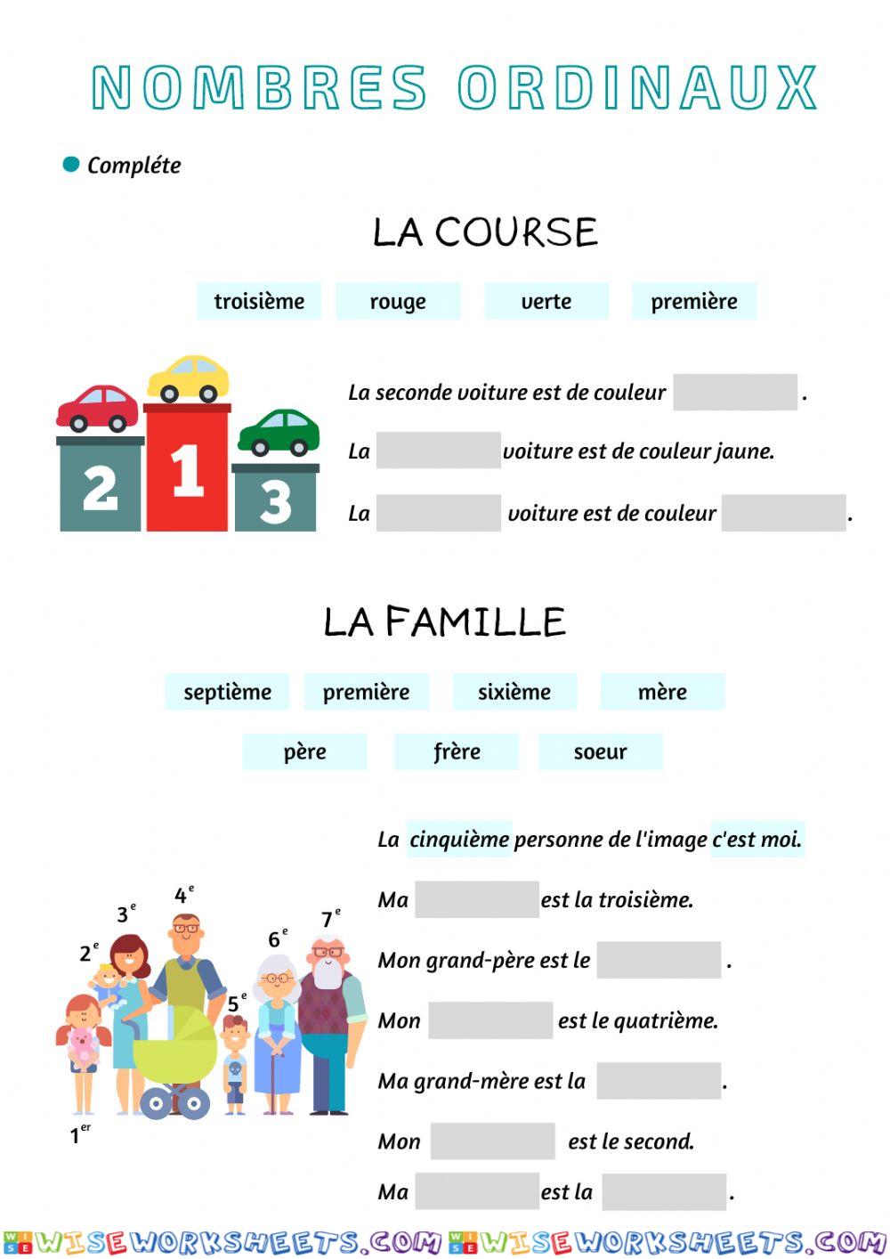 Les nombres ordinaux