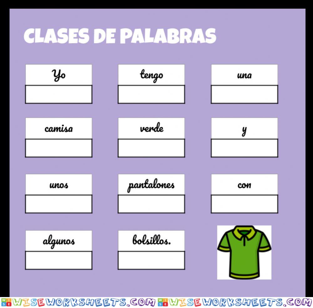 Clases de palabras