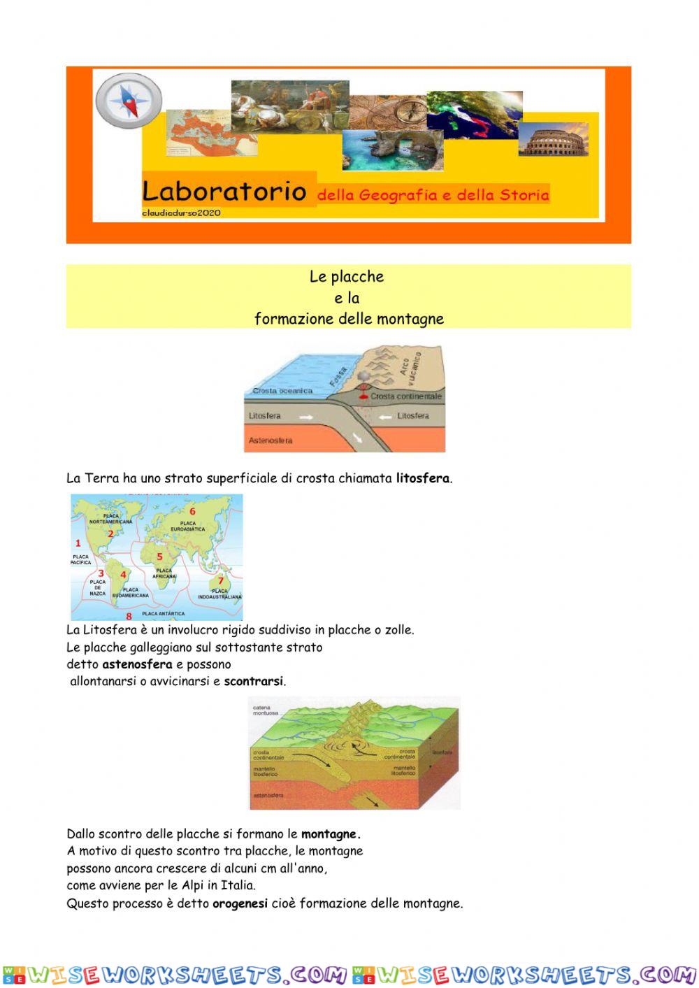 La formazione delle montagne e le placche tettoniche