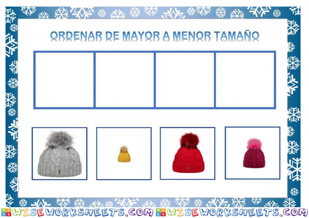 Ordena de mayor a menor - Invierno