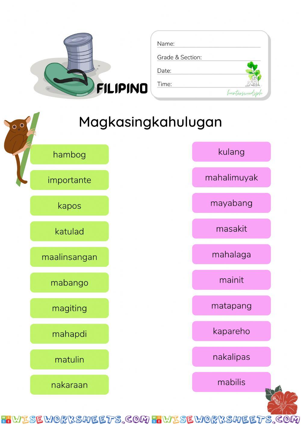 Magkasalungat Worksheet (HuntersWoodsPH Filipino)