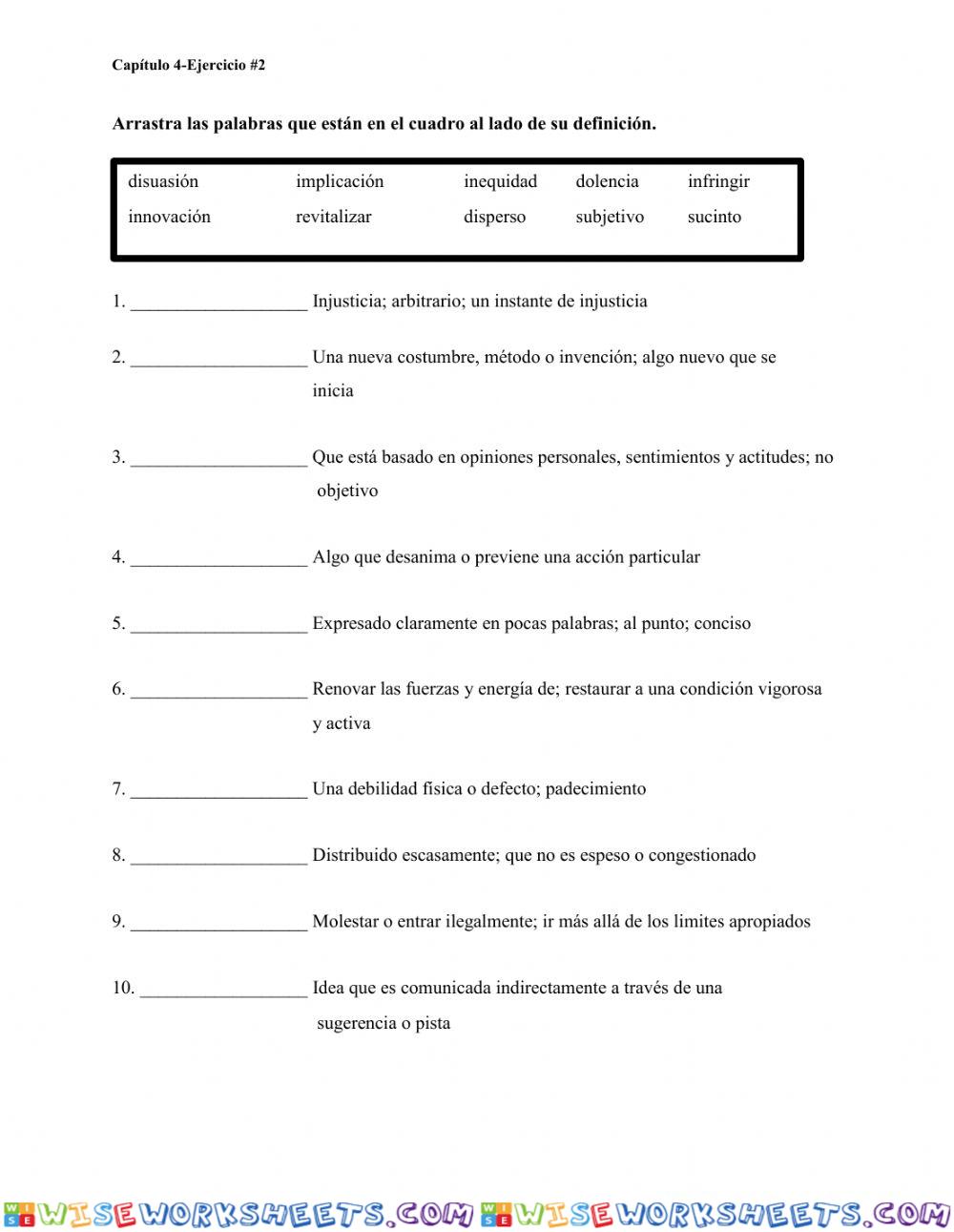 Vocabulario en contexto-Leccion 4,Ejercicio-2