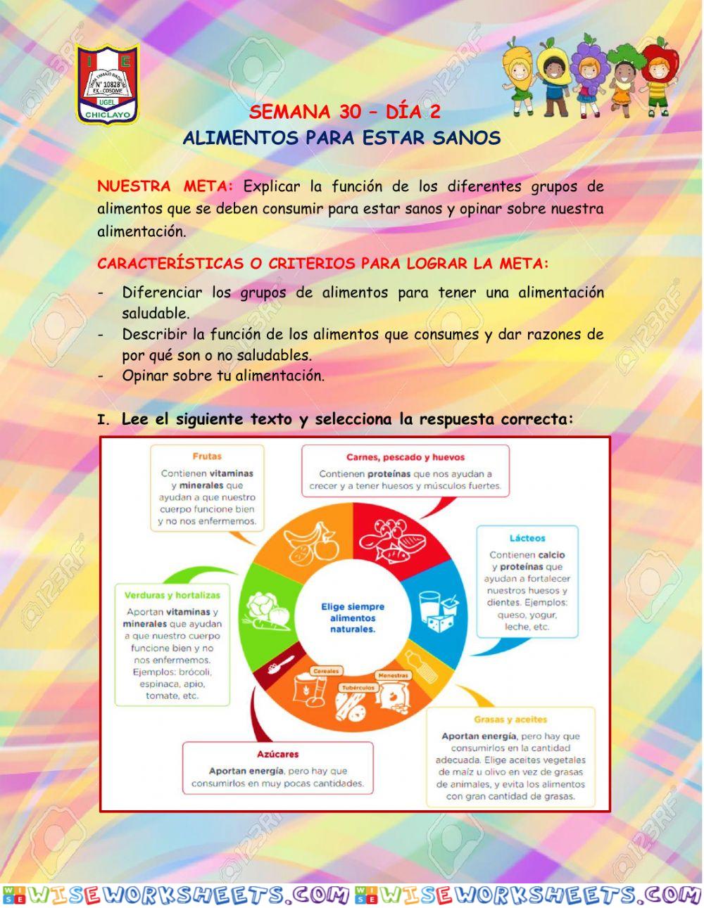 Alimentos para estar sanos