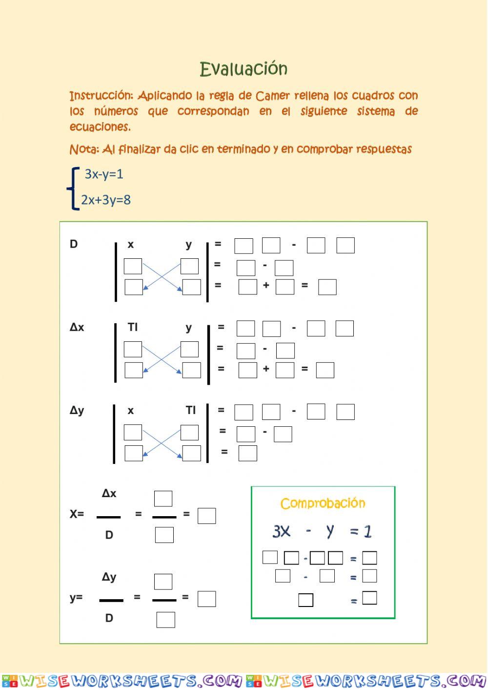 Evaluación Cramer