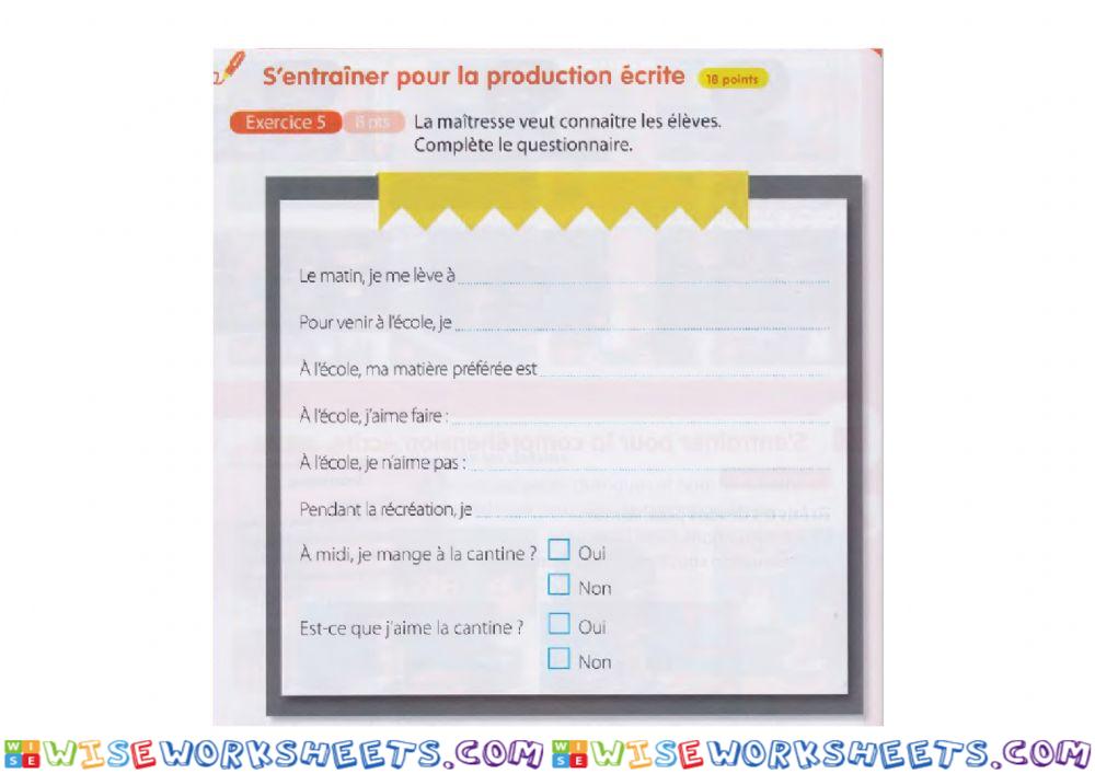 Production écrite - Connaître ses élèves