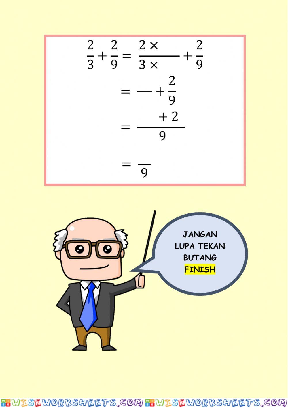 Tambah Pecahan (Penyebut Tidak Sama)