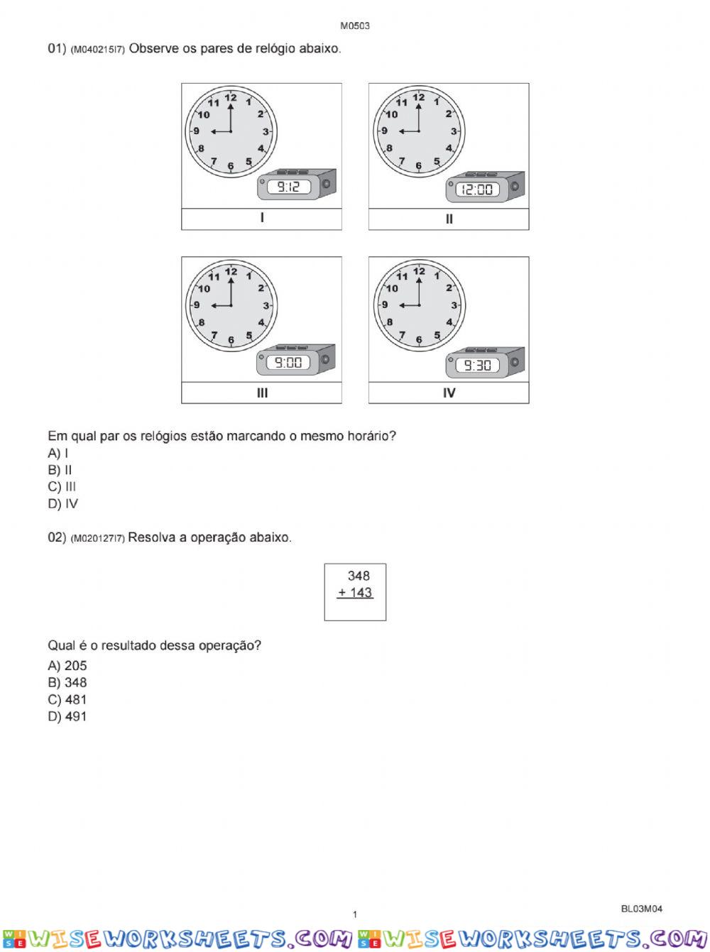 worksheet