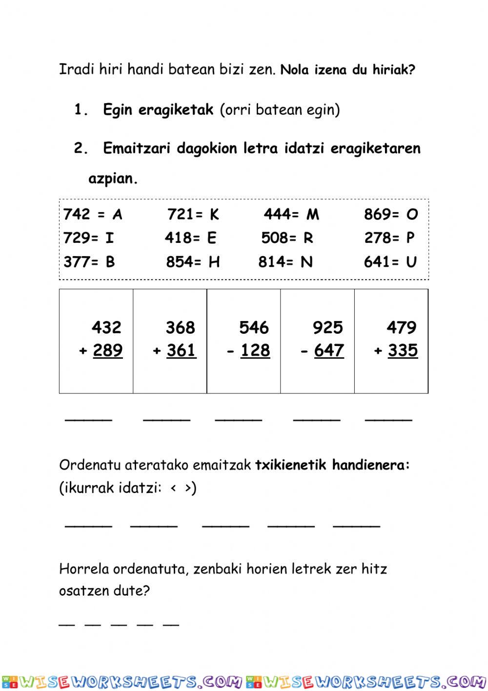 worksheet