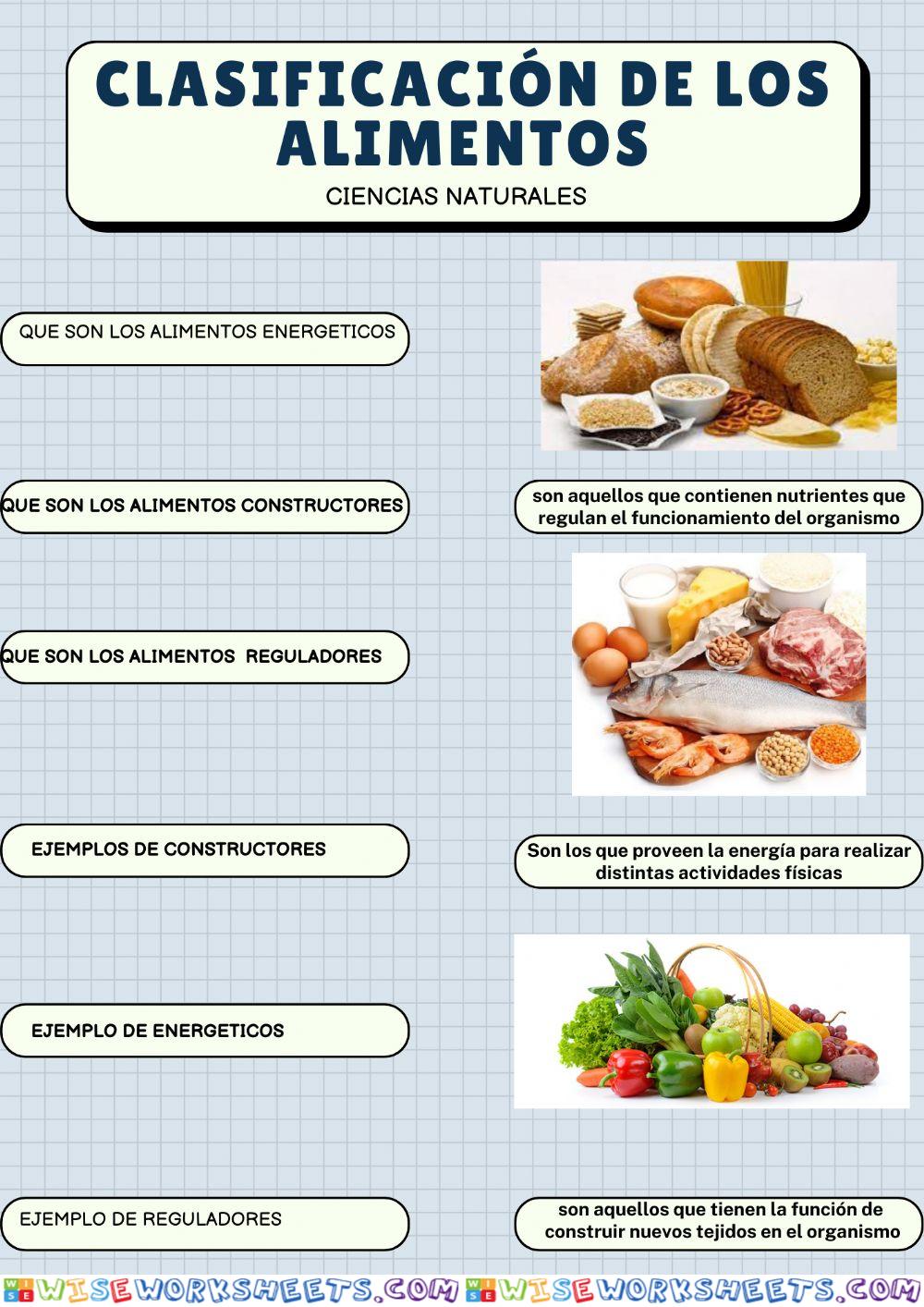 Clasificación de los alimentos