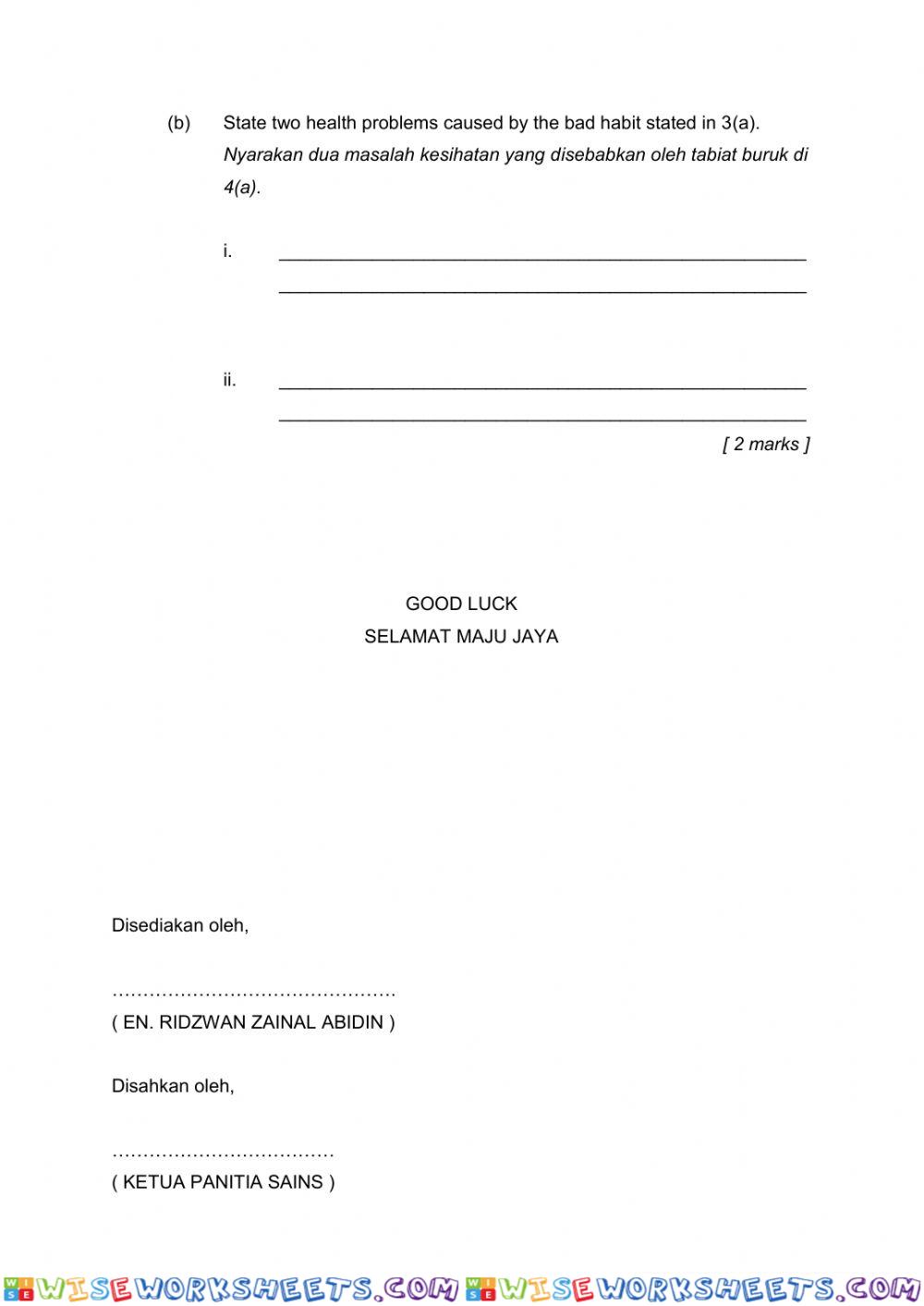 worksheet