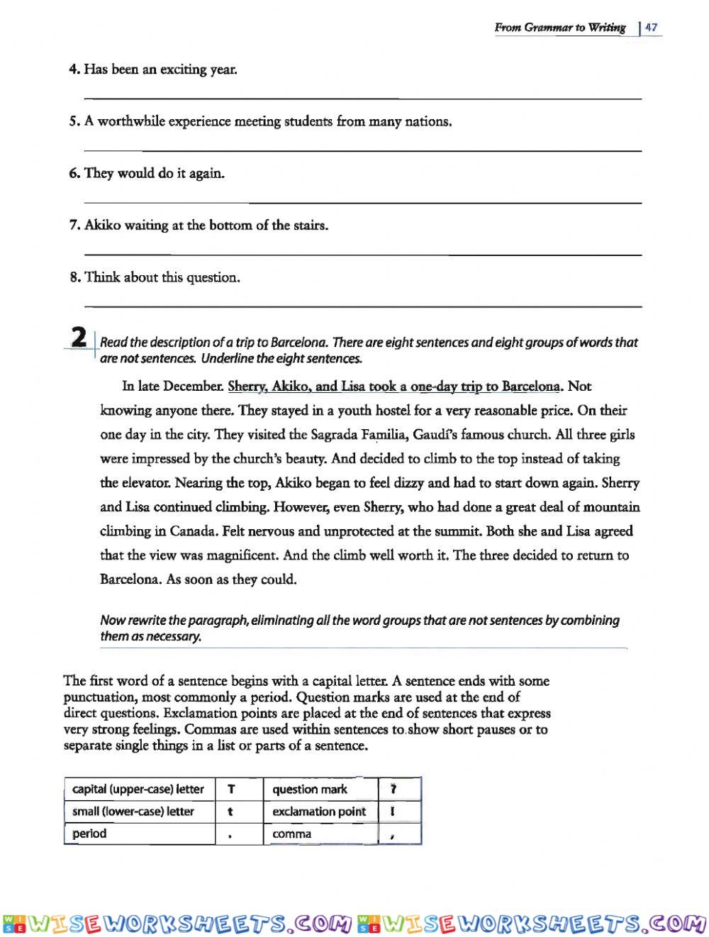 worksheet