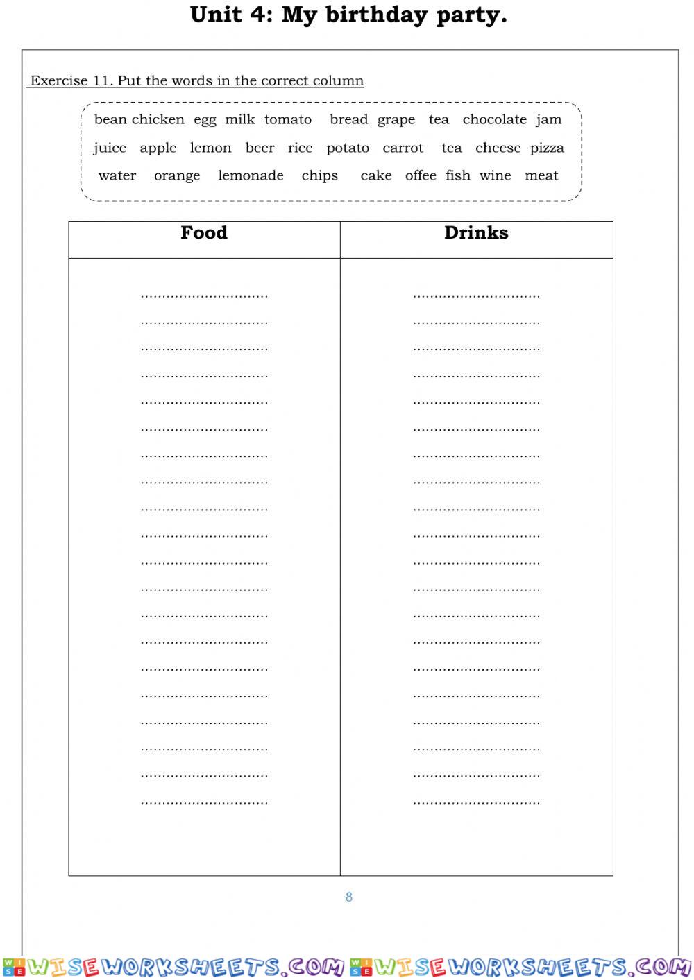worksheet
