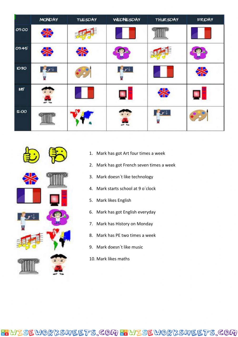 Mark-s timetable