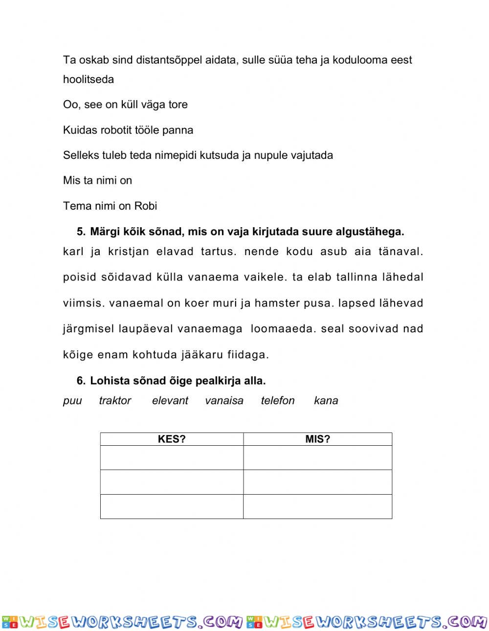 worksheet