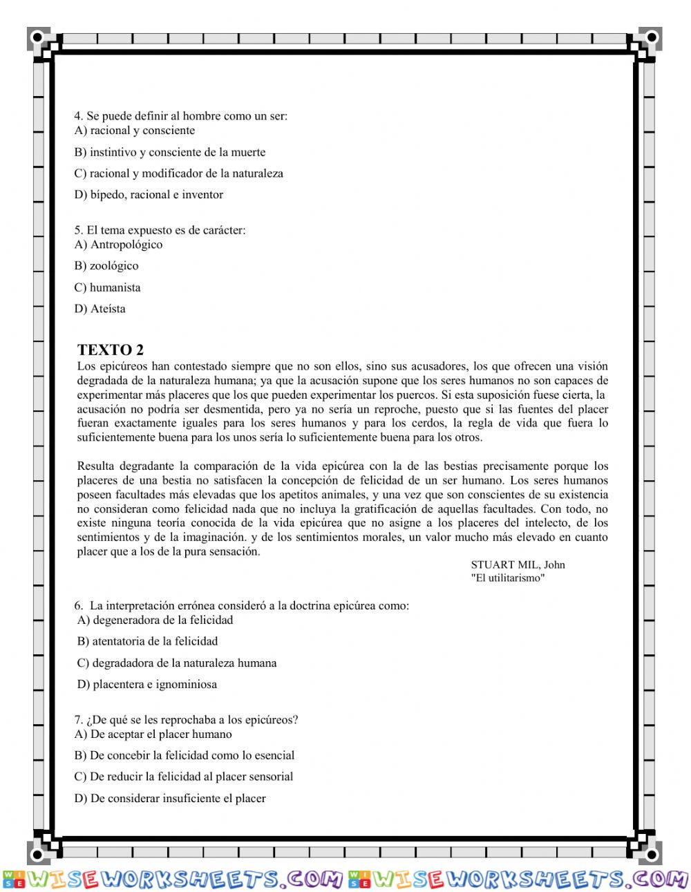 Prueba saber 2 filosofía 9