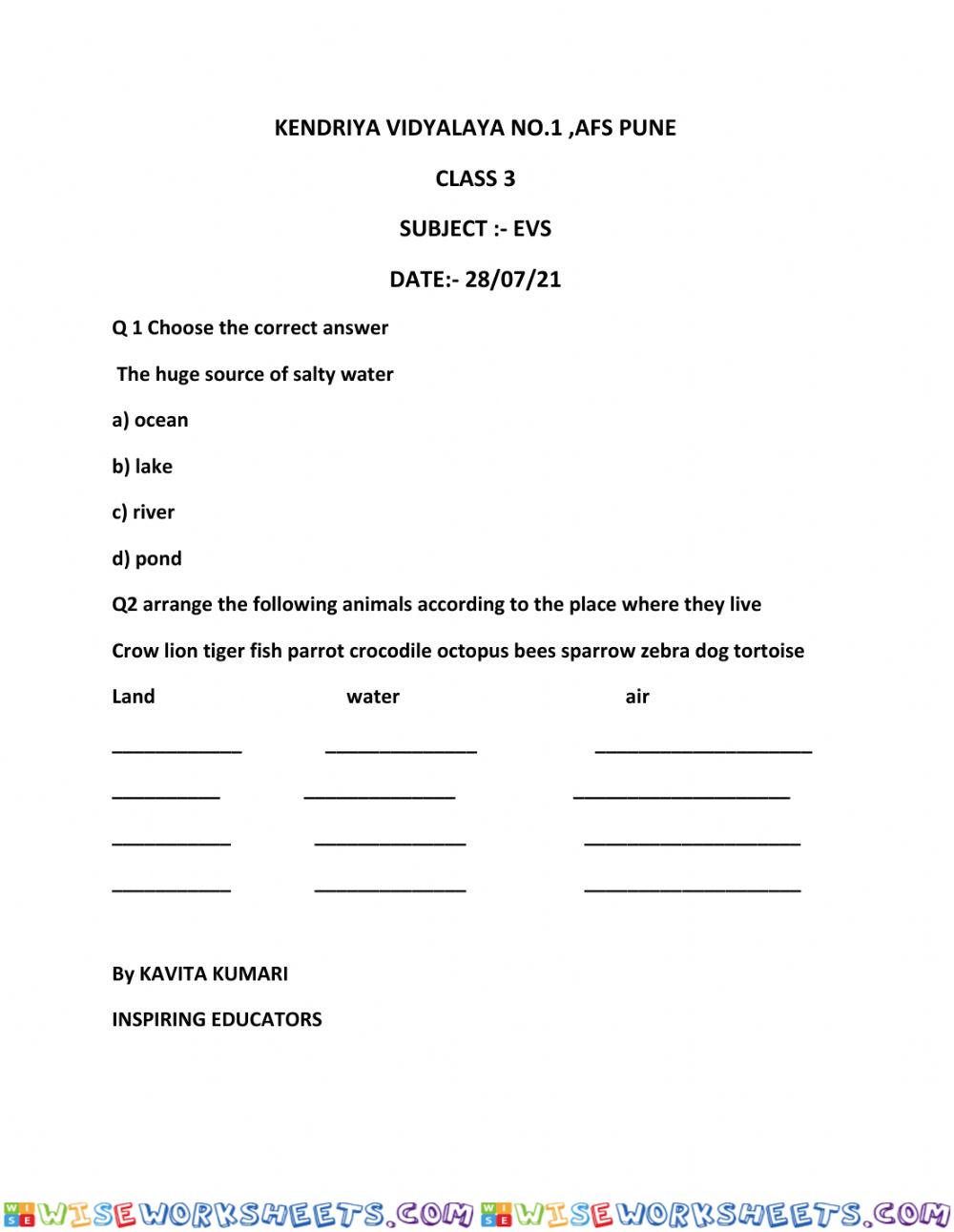 worksheet