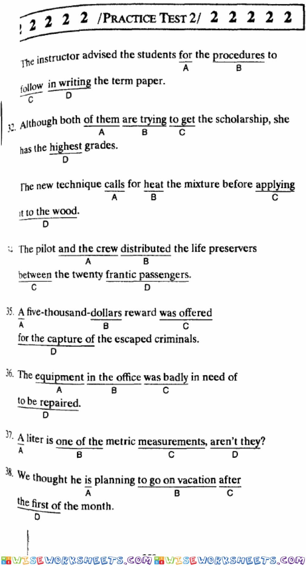 worksheet