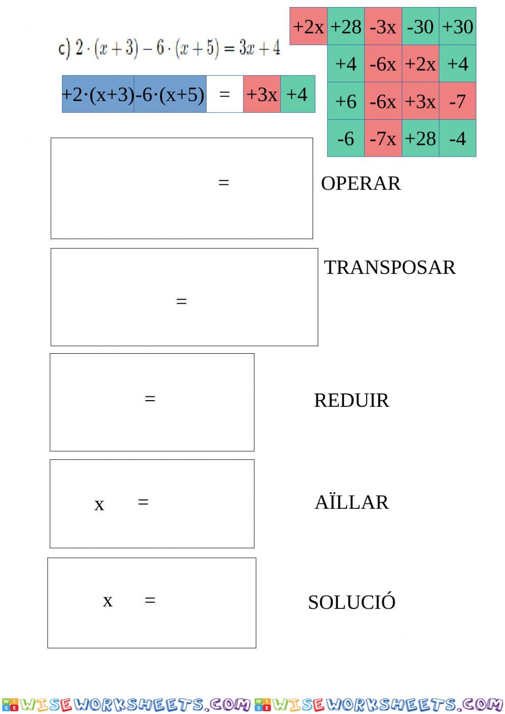 Equacions amb parèntesi