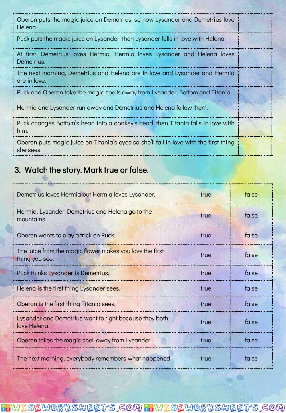 worksheet