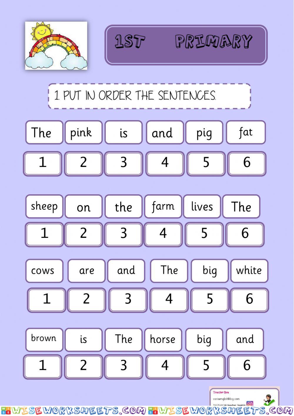 Sentences - Farm animals