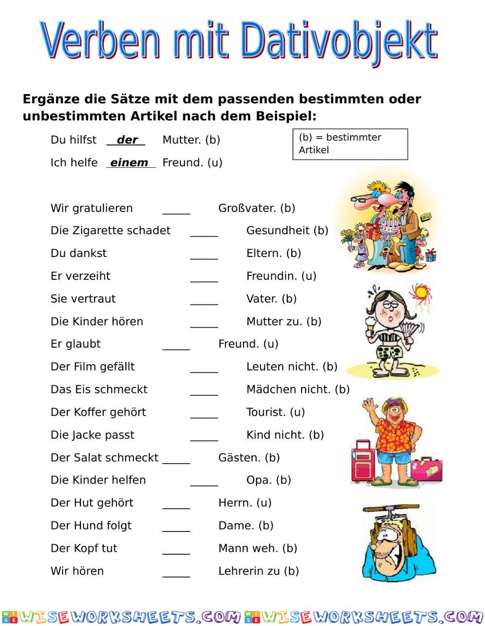 Verben mit Dativ II