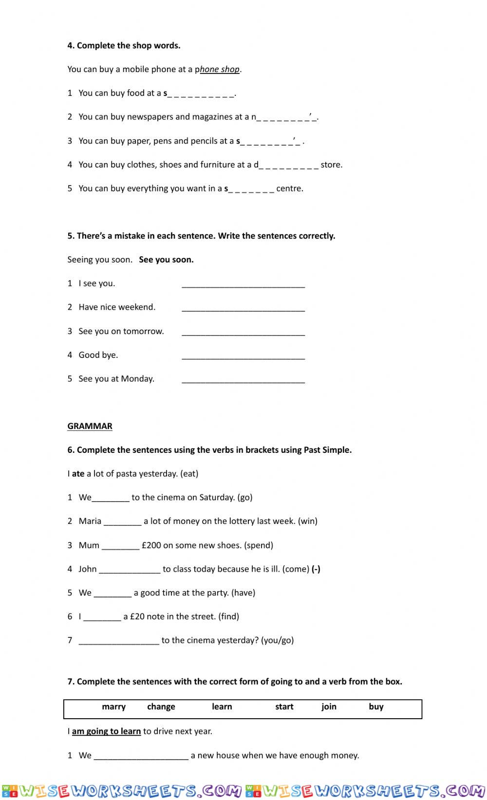 worksheet