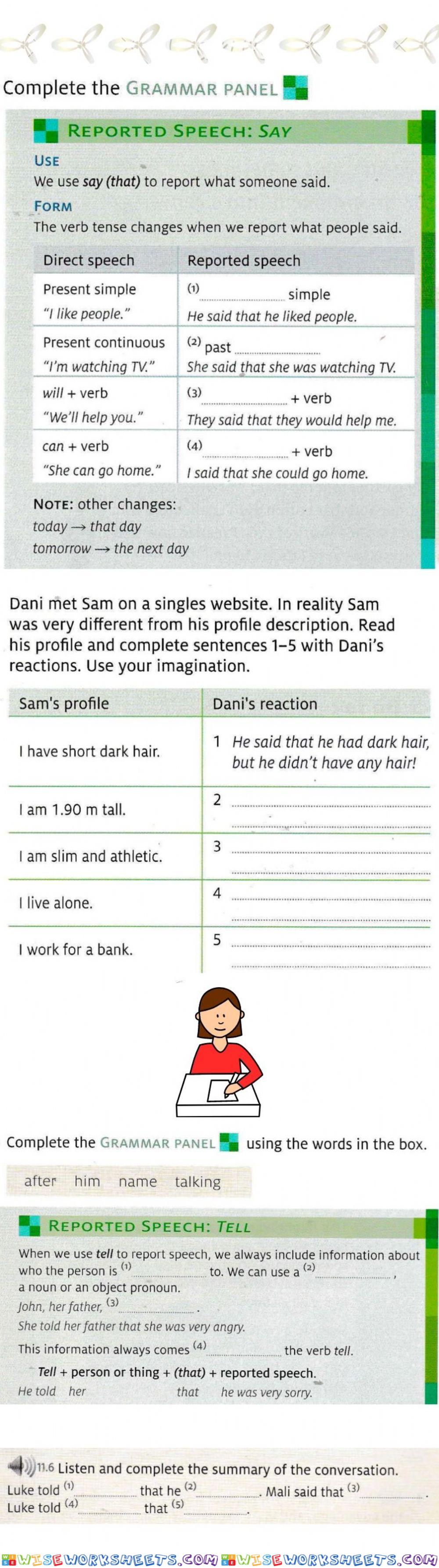 Reported Speech: Say and tell