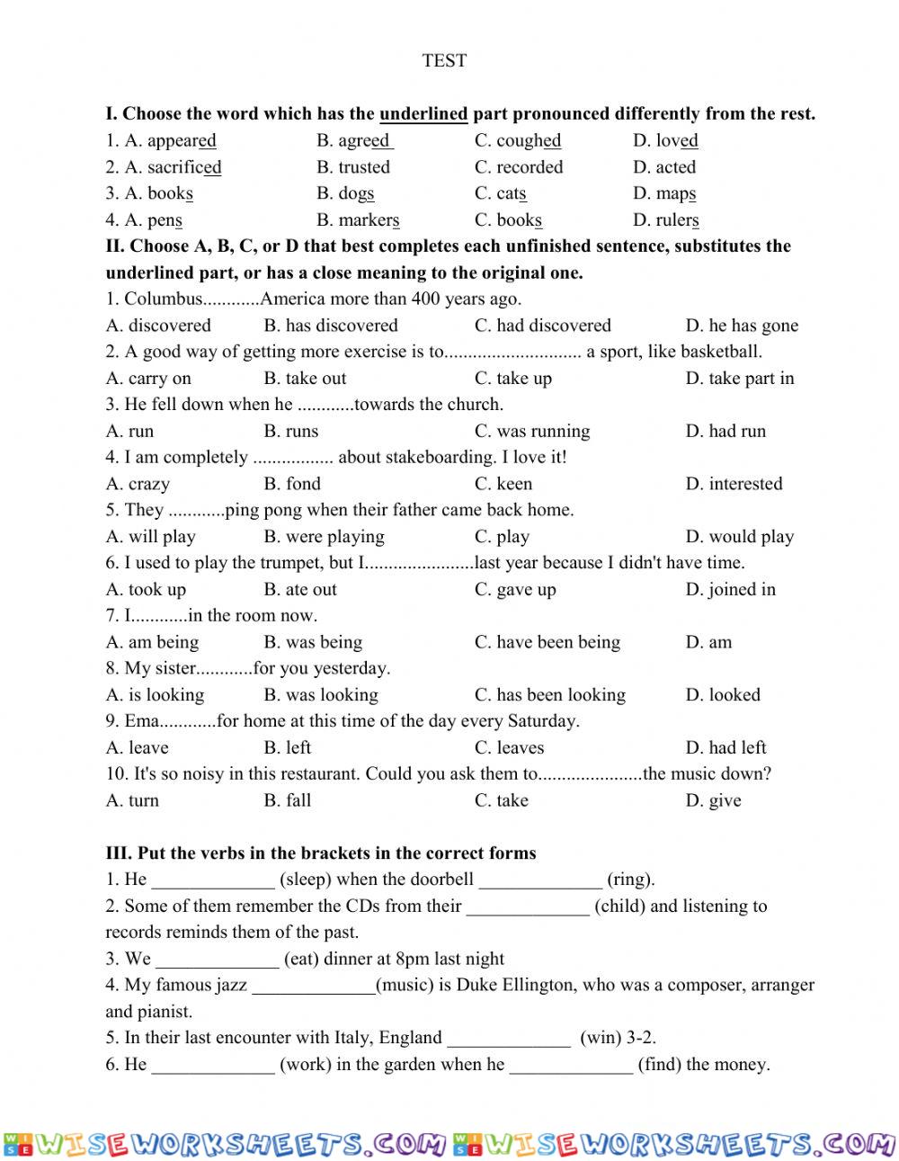 worksheet