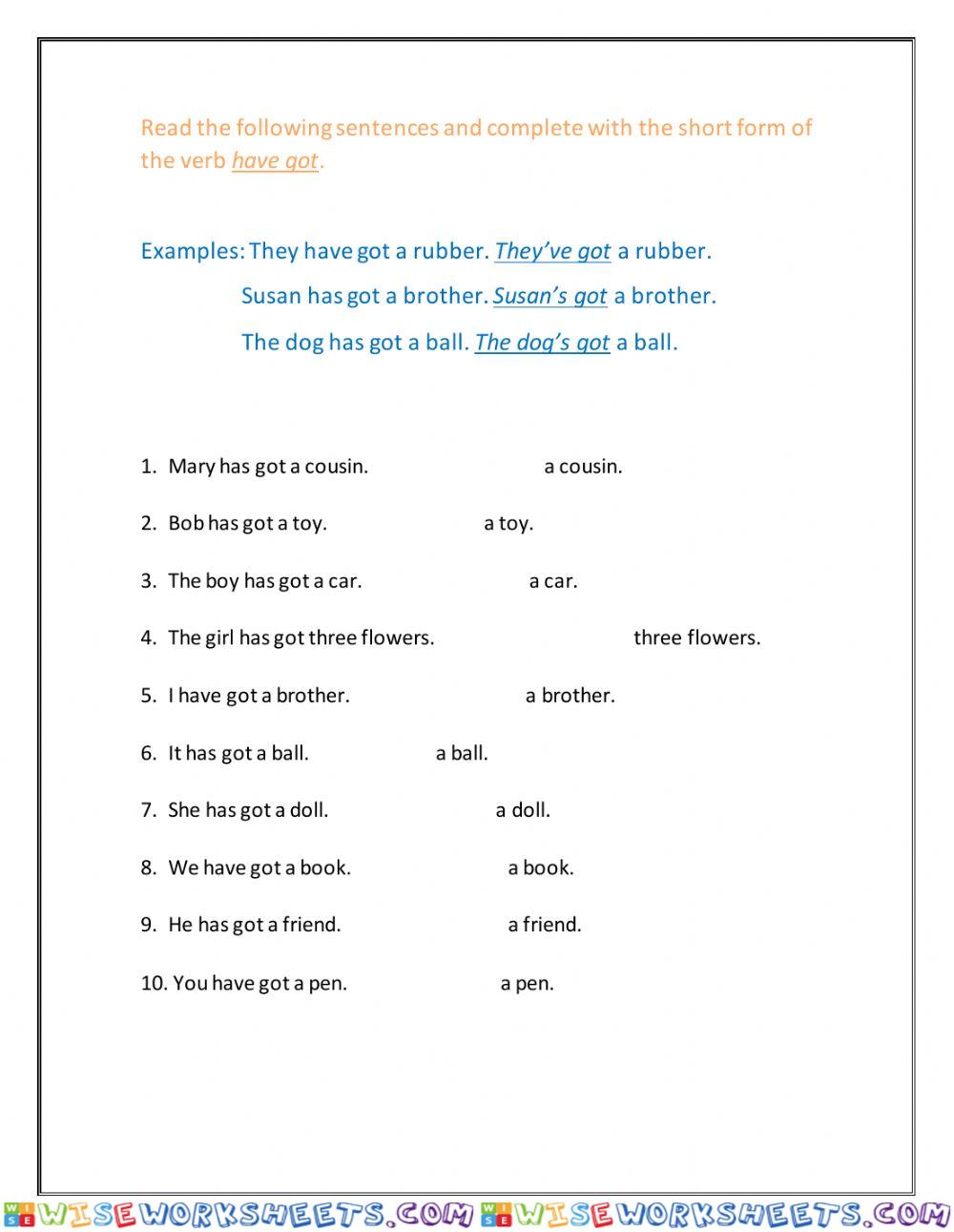 Little octopus - Grammar activity