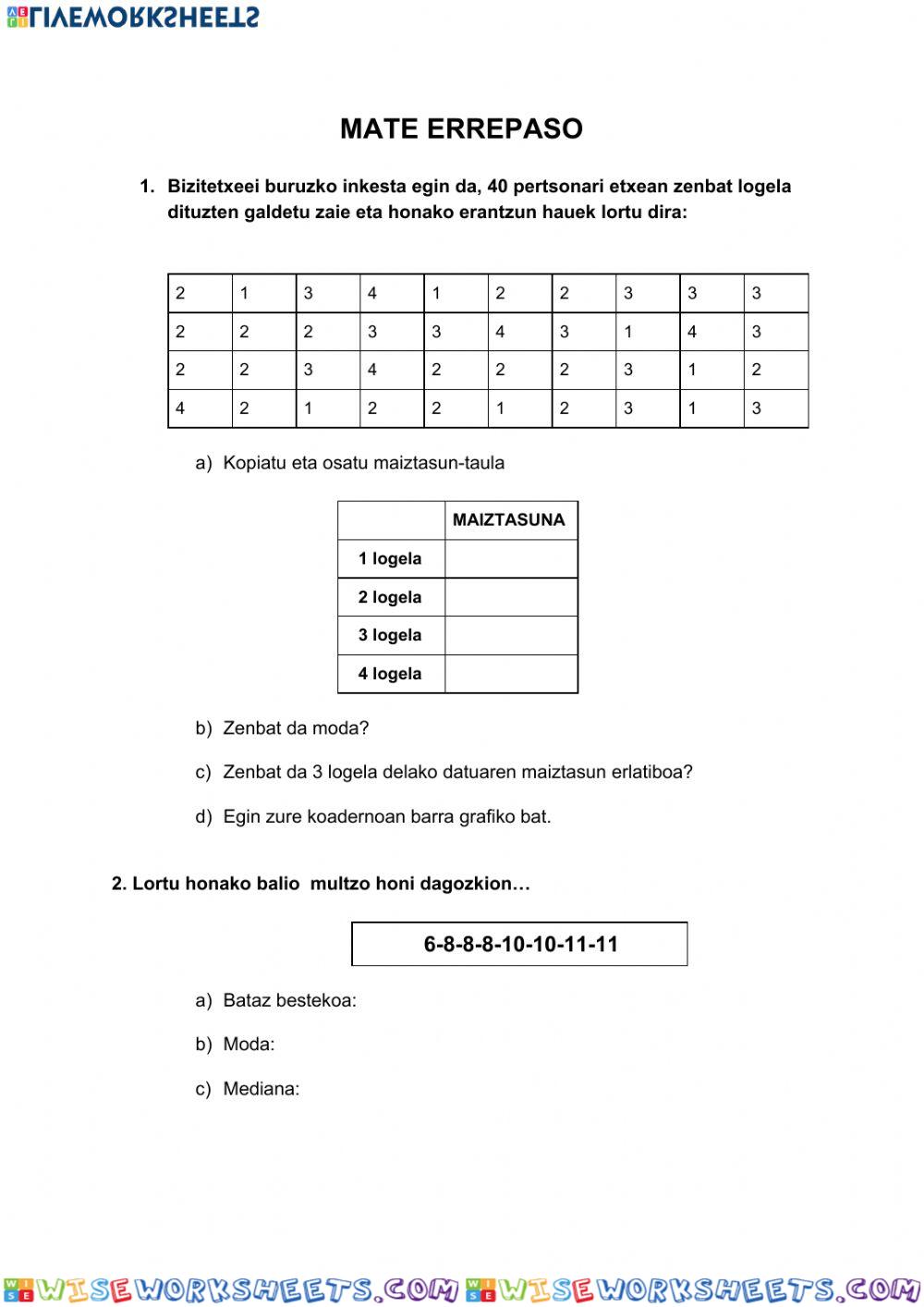 worksheet