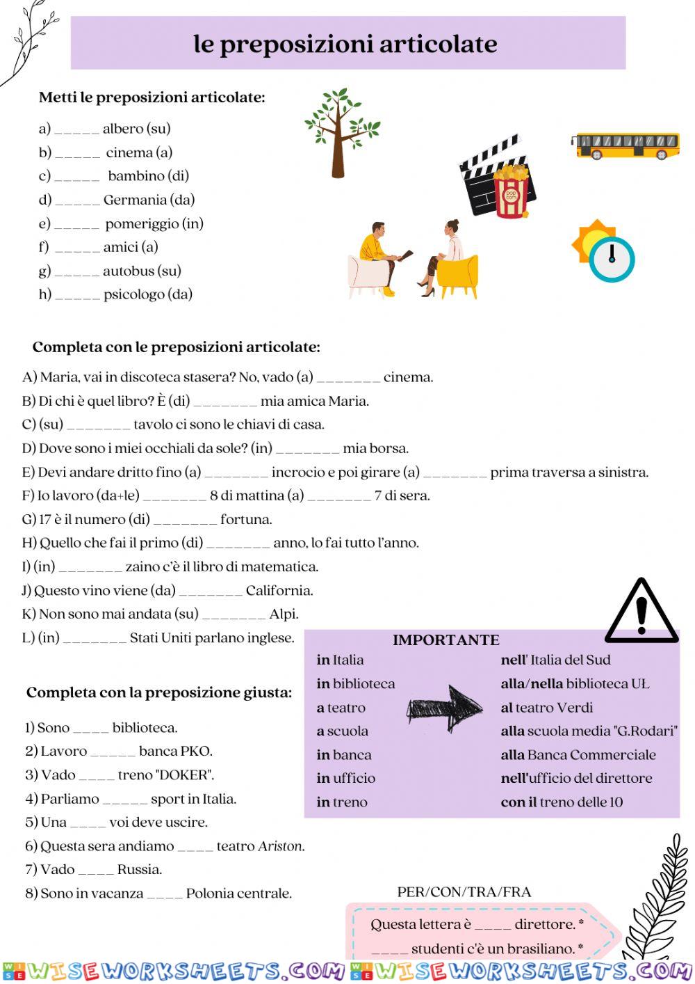 Preposizione articolata A1