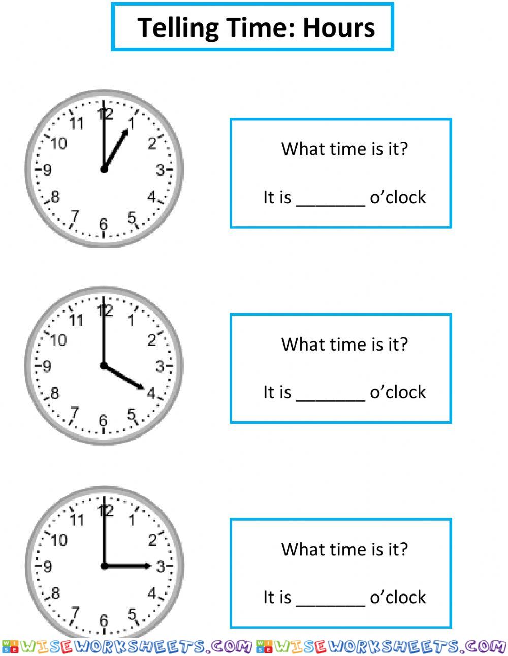 Telling Time: Hours